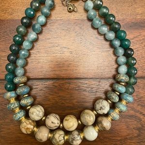 Double stranded green stone necklace from Anthropologie